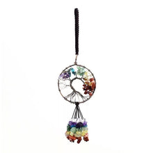 Load image into Gallery viewer, Tree of Life Tassel Round Keychain
