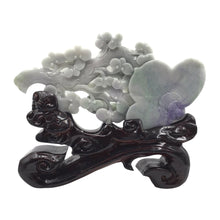 Load image into Gallery viewer, Hand-Carved Burmese Jade Flower Sculpture With Stand
