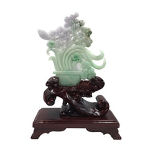 Cargar imagen en el visor de la galería, Hand-Carved Burmese Jade Flower Sculpture With Stand
