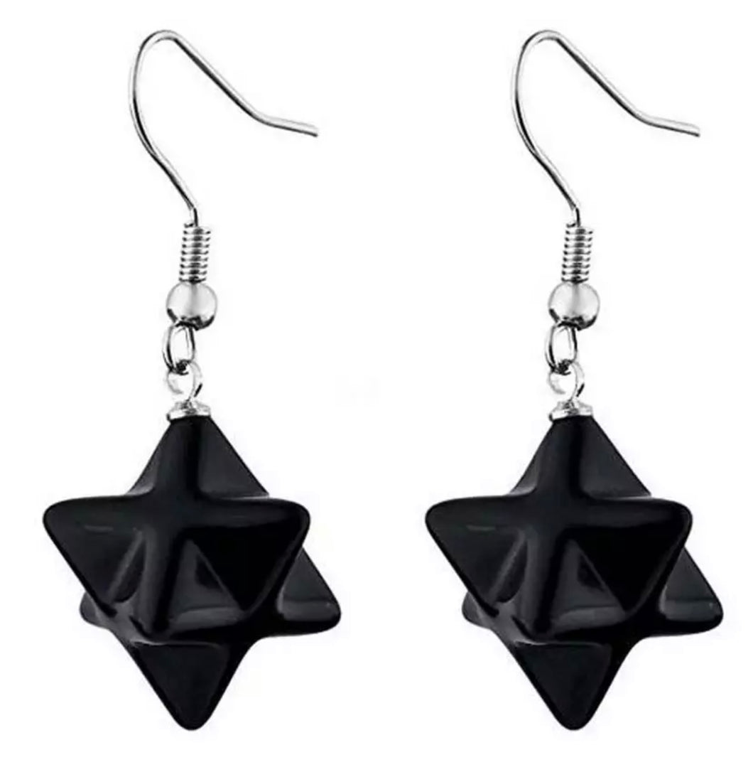 Onyx Merkaba Earrings