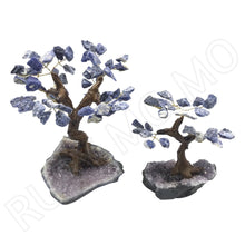 Load image into Gallery viewer, Sodalite Gemstone Tree in Amethyst Base
