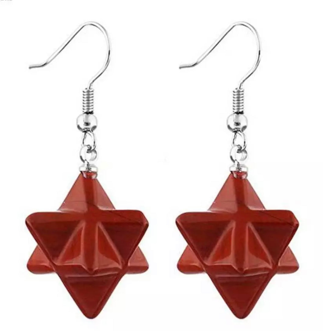 Red Jasper Merkaba Earrings