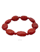 将图片加载到图库查看器，Natural gemstone carved bead bracelet (16mm)
