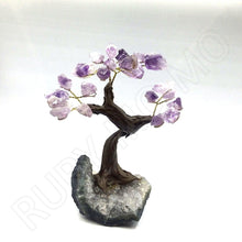 Cargar imagen en el visor de la galería, Amethyst Tree of Life with Quartz Base (Medium)
