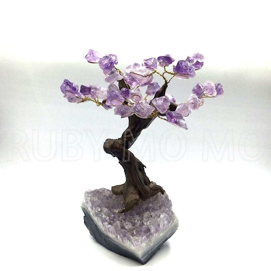 Side view of Amethyst Tree with Amethyst Base (Large)