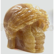 Загрузить изображение в средство просмотра галереи, Citrine Calcite Skull head (3 Wise Monkeys set)
