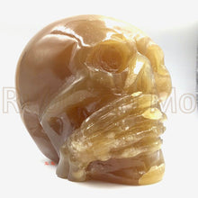 Загрузить изображение в средство просмотра галереи, Citrine Calcite Skull head (3 Wise Monkeys set)
