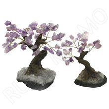 Cargar imagen en el visor de la galería, Amethyst Tree of Life with Quartz Base (Large) and (Medium)
