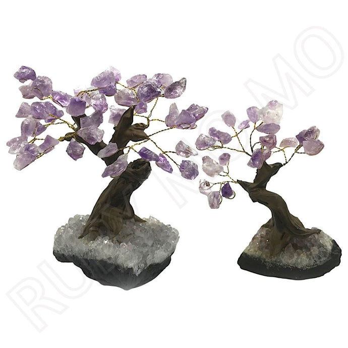 Amethyst Tree of Life with Quartz Base (Large) and (Medium)