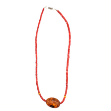 Load image into Gallery viewer, Coral with amber stone
