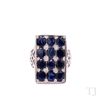 Load image into Gallery viewer, Sapphire Square Earrings, Ring &amp; Pendant Set
