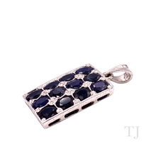 Load image into Gallery viewer, Sapphire Square Earrings, Ring &amp; Pendant Set
