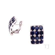 Load image into Gallery viewer, Sapphire Square Earrings, Ring &amp; Pendant Set
