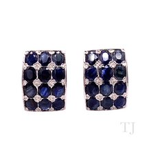 Load image into Gallery viewer, Sapphire Square Earrings, Ring &amp; Pendant Set
