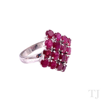 Load image into Gallery viewer, Ruby in Rhombus Shape Ring in Sterling Silver
