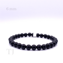 将图片加载到图库查看器，Black onyx 6 mm bead bracelet with elastic string
