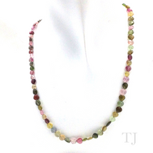 Load image into Gallery viewer, Multi-colored Tourmaline Tear Drop Chip Necklace in 925
