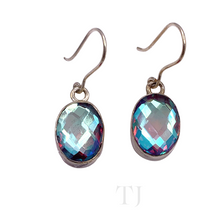 Cargar imagen en el visor de la galería, Mystic Topaz Oval Faceted Earrings in Sterling Silver
