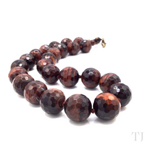 Cargar imagen en el visor de la galería, Red Tiger&#39;s Eye Bead Necklace in Sterling Silver
