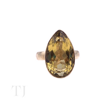 Load image into Gallery viewer, Citrine Tear Drop Cut Ring in Sterling Silver
