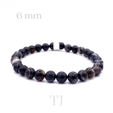 将图片加载到图库查看器，Eye agate bead bracelet with elastic string, 6 mm
