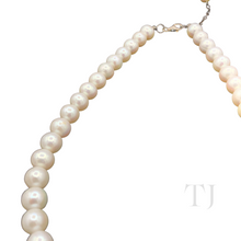 Load image into Gallery viewer, Freshwater Round Pearl Necklace in Sterling Silver
