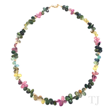 Load image into Gallery viewer, Multi-colored Tourmaline Flower Chip Necklace in 14k Gold
