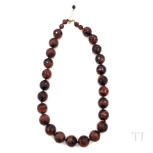 Cargar imagen en el visor de la galería, Red Tiger&#39;s Eye Bead Necklace in Sterling Silver
