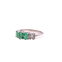 Load image into Gallery viewer, Emerald Triple Ring in Sterling Silver
