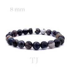 将图片加载到图库查看器，Eye agate bead bracelet with elastic string, 8 mm
