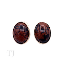 Load image into Gallery viewer, Mahogany Obsidian Earrings in Sterling Silver
