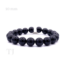 将图片加载到图库查看器，Black onyx 10 mm bead bracelet with elastic string
