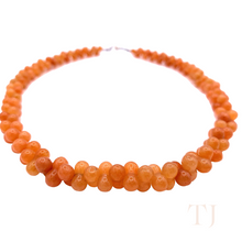 Load image into Gallery viewer,  carnelian smooth cluster necklace with lobster clasp closer view
