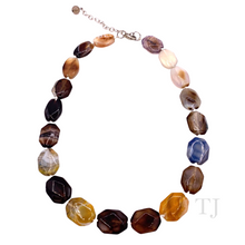 Load image into Gallery viewer, Multi Agate Kinds Faceted Flat Necklace
