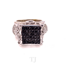 Load image into Gallery viewer, Black Onyx with Diamonique Square Shape Ring in 925
