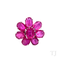 Load image into Gallery viewer, Ruby Flower Ring in Stelring Silver
