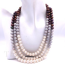 Cargar imagen en el visor de la galería, Multi Colored Freshwater Pearl Layered Necklace
