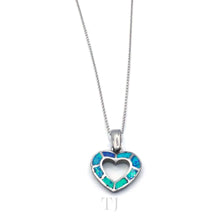 Cargar imagen en el visor de la galería, Opal Heart Pendant in 925 with Sterling Silver Chain
