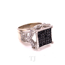 Load image into Gallery viewer, Black Onyx with Diamonique Square Shape Ring in 925
