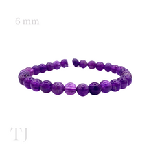 Load image into Gallery viewer, Amethyst 6 mm bead bracelet
