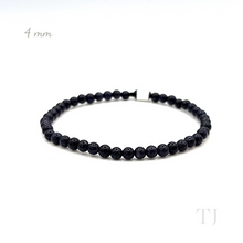 Load image into Gallery viewer, Blue Gold Sandstone 4 mm bead bracelet with elastic string
