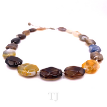 Load image into Gallery viewer, Multi Agate Kinds Faceted Flat Necklace
