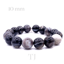 将图片加载到图库查看器，Eye agate bead bracelet with elastic string, 10 mm
