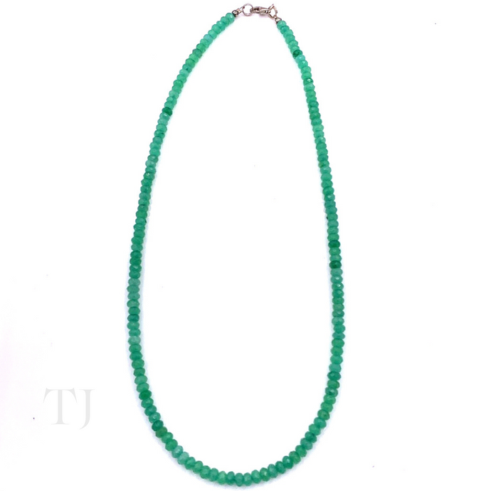 Aventurine faceted chip necklace with sterling silver lobster clasp