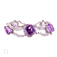 Cargar imagen en el visor de la galería, Amethyst Princess Cut Bracelet in sterling silver
