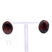 Cargar imagen en el visor de la galería, Mahogany Obsidian Earrings in Sterling Silver
