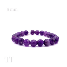 将图片加载到图库查看器，Amethyst 8 mm bead sized bracelet
