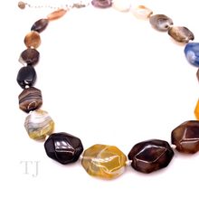 Load image into Gallery viewer, Multi Agate Kinds Faceted Flat Necklace
