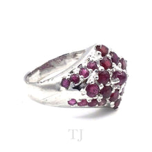 Load image into Gallery viewer, Ruby Double Layered Style Ring in Sterling Silver
