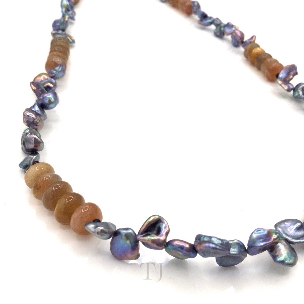 Multi-colored Pearl with Gemstone Necklace